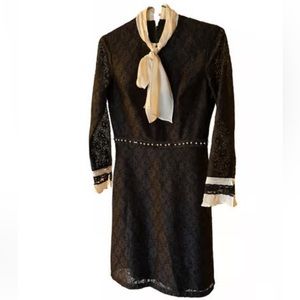 Sandro size 38 like new black lace mini dress